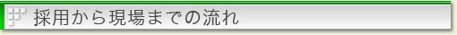 採用から現場までの流れ